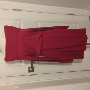 Daisy Fuentes Red Long sleeve sweater dress Christmas Holidays stretch